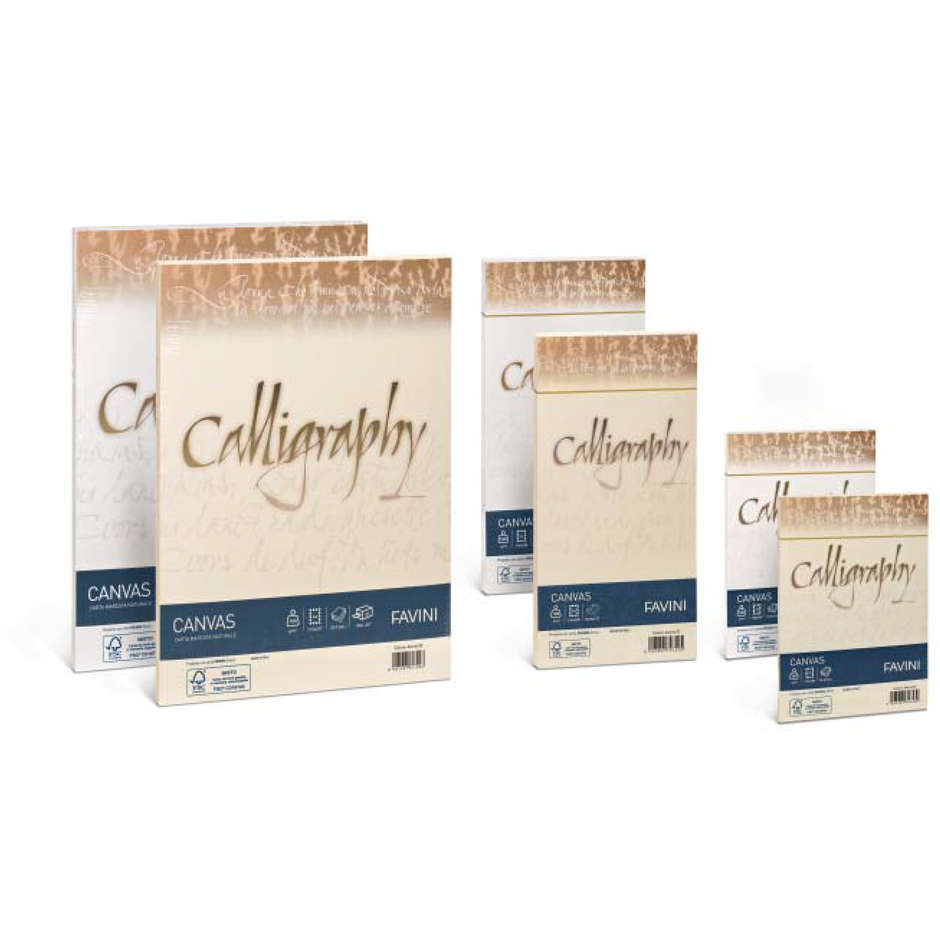 CARTA CALLIGRAFY CANVAS 100GR 50PZ BIANCO