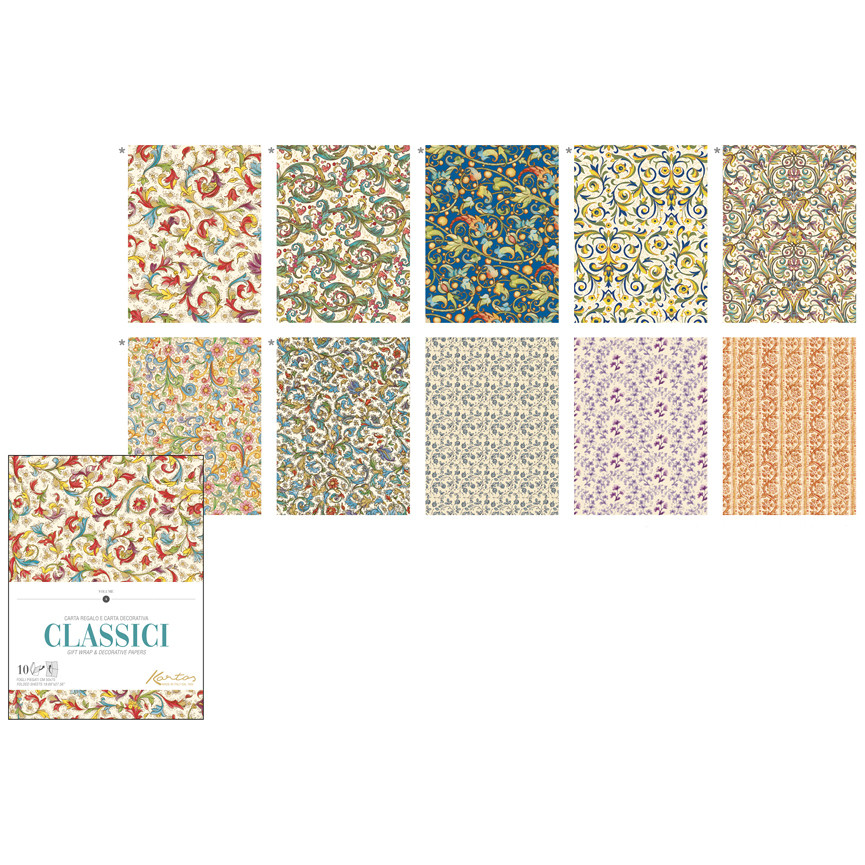 CARTA PLICO 10FG 50X70 PIEGATI ASS.CLASSICO 18527