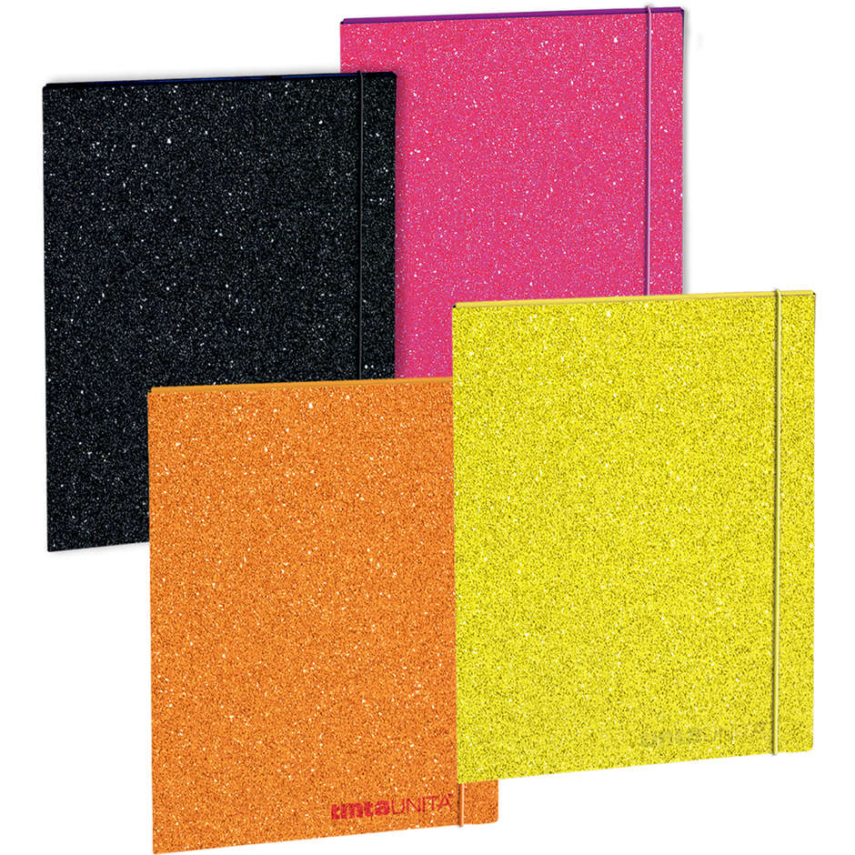 CARTELLA C/ELAST.A4 D1 T.UNITA FLUO GLITTER 61044