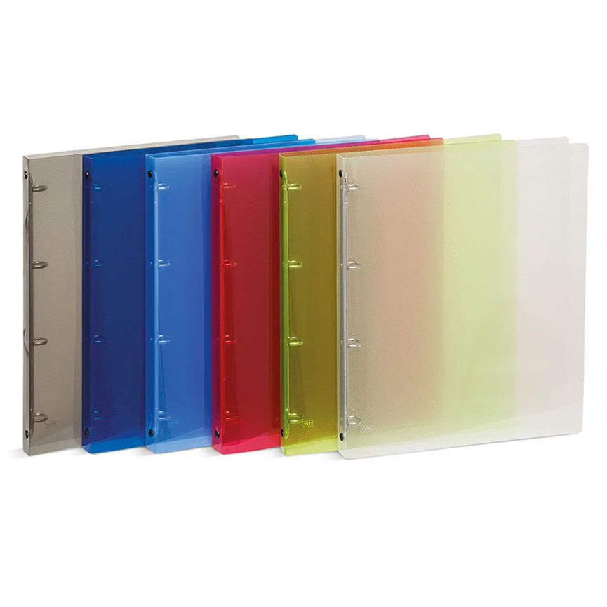 CARTELLE 4 ANELLI D30 TRASPARENTI COLORATE RIGATE