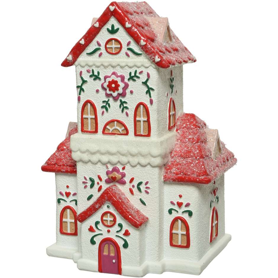 CASA CERAMICA H22CM BIANCA/ROSSA 520511