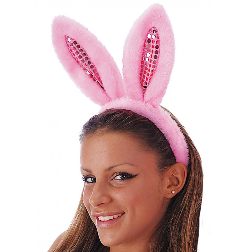 CERCHIETTO CONIGLIETTA PELUCHE ROSA 09524