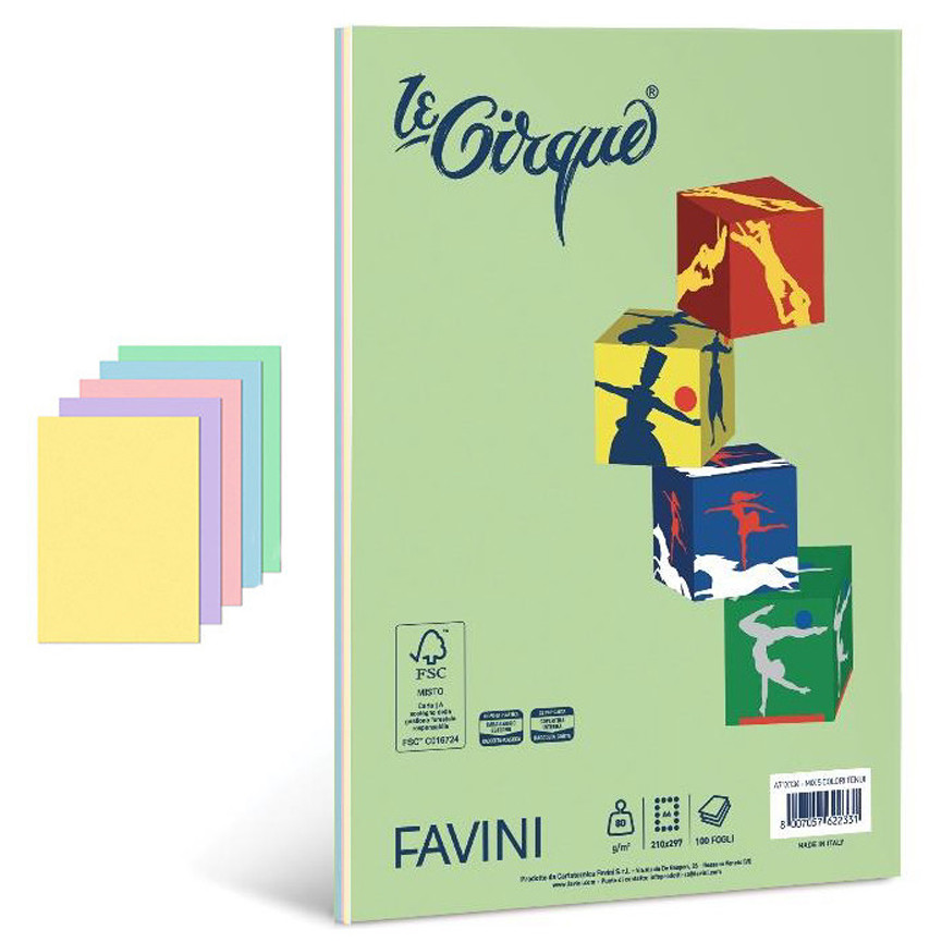 CIRQUE 80G A4 COLORI TENUI 100F 5 COLORI A71X134