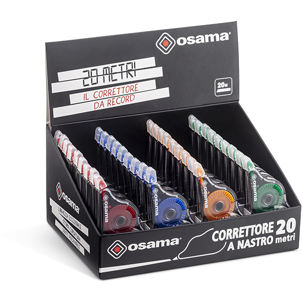 CORRETTORE NASTRO 20MT COLOR ESPOSITORE ASSORTITO