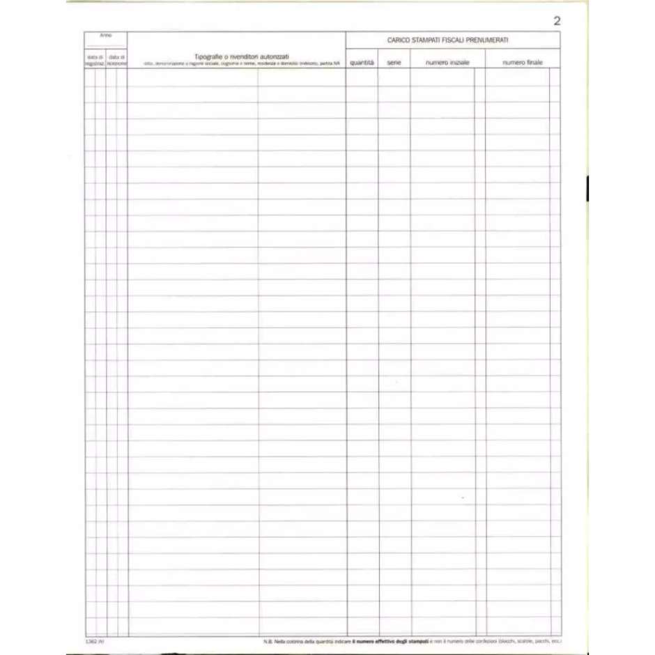 DATA 136200 REGISTRO CARICATO ST.FISCALI 14PG.NUM