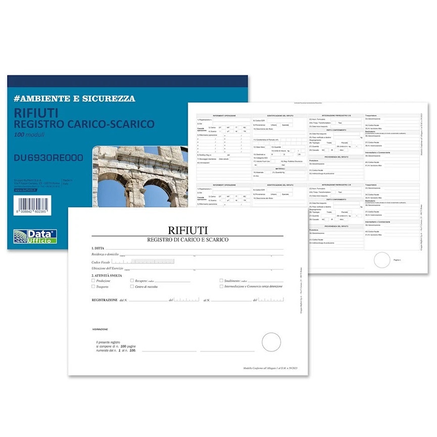 DATA 6930RE000 REGISTRO CAR/SCA RIFIUTI A4 100PZ