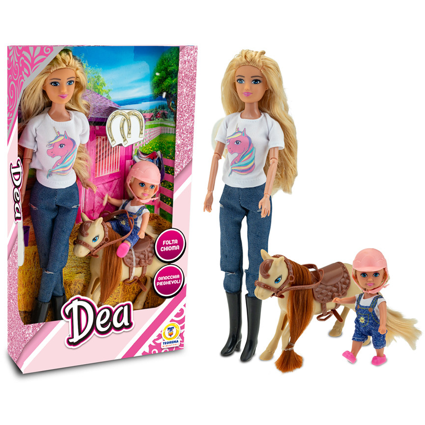 DEA MAMMA E FIGLIA CON PONY 80859