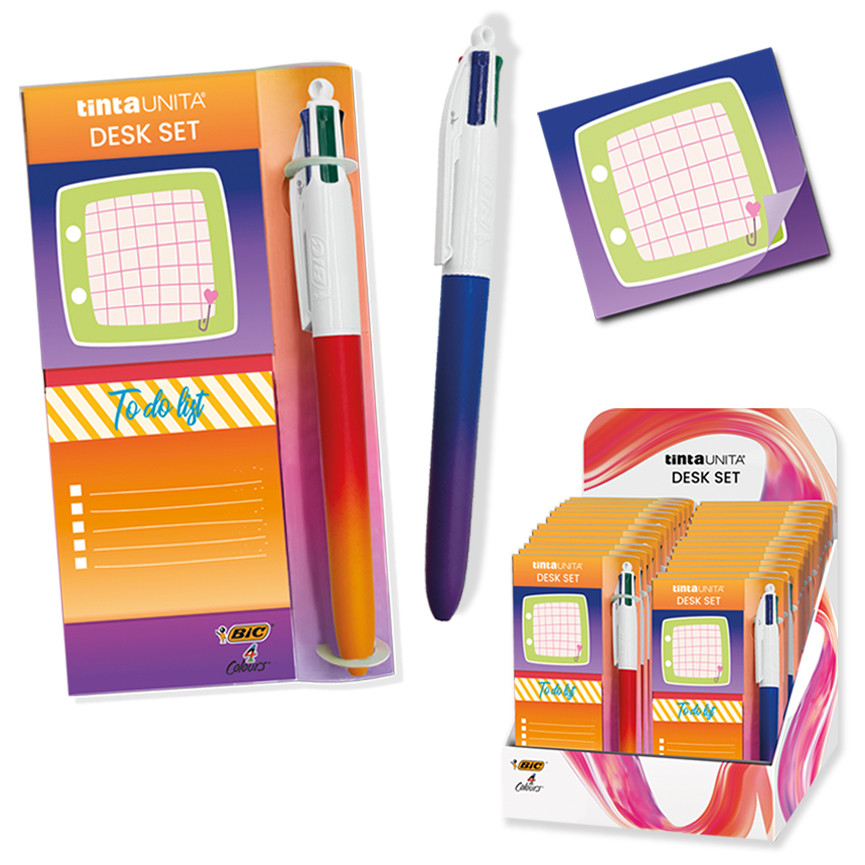 DESK SET BIC 4C GRADIENT + 2 MEMO TAGGY T.UNITA 26
