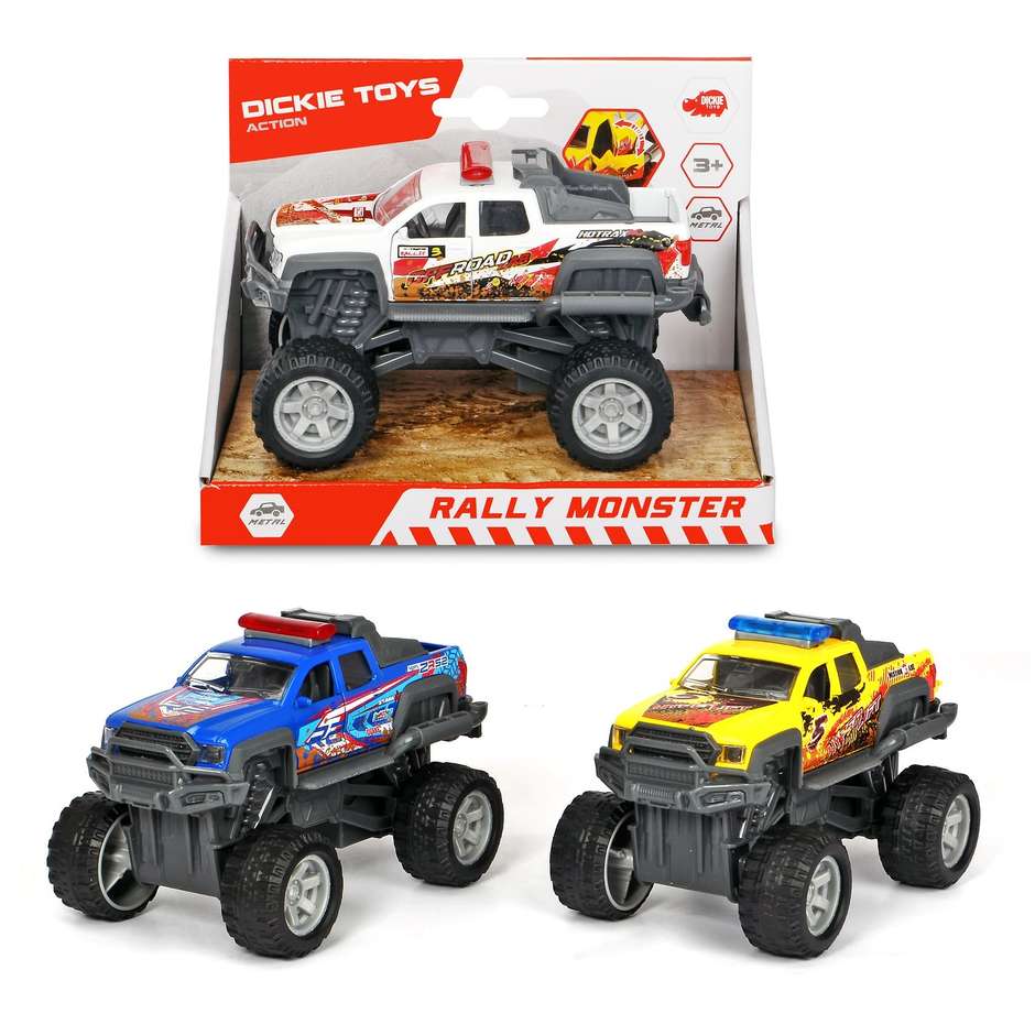 DICKIE RALLY MONSTER FRIZIONE 15CM 3 ASS