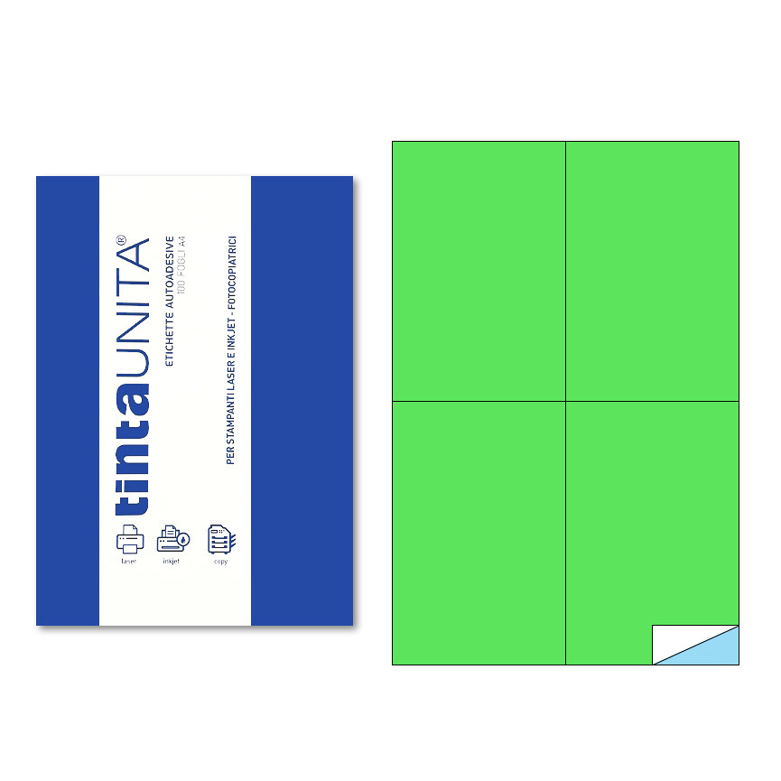 ETICHETTE A4 105X148 400PZ 100FG VERDE P519