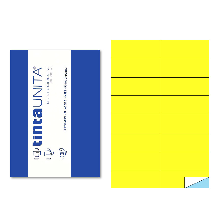 ETICHETTE A4 105X37 1600PZ 100FG GIALLO P511