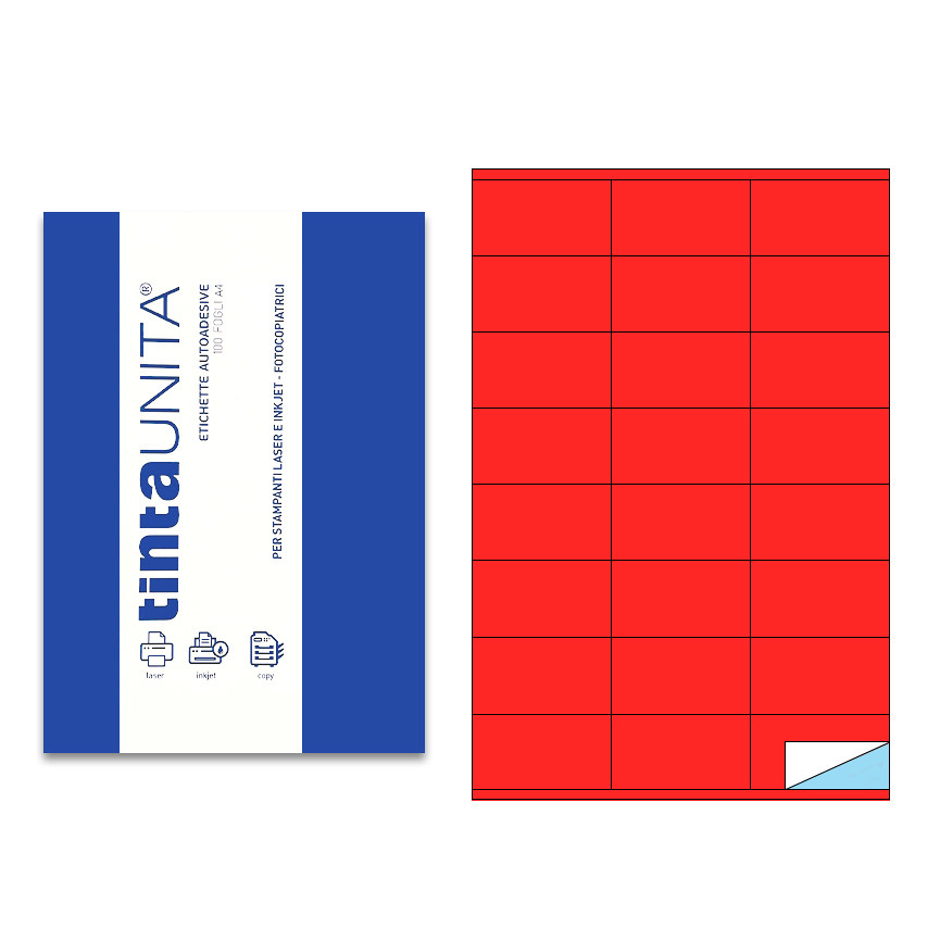 ETICHETTE A4 70X36 2400PZ ROSSE P500