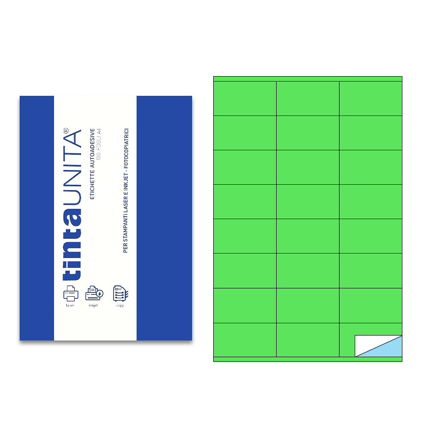 ETICHETTE A4 70X36 2400PZ VERDI P500