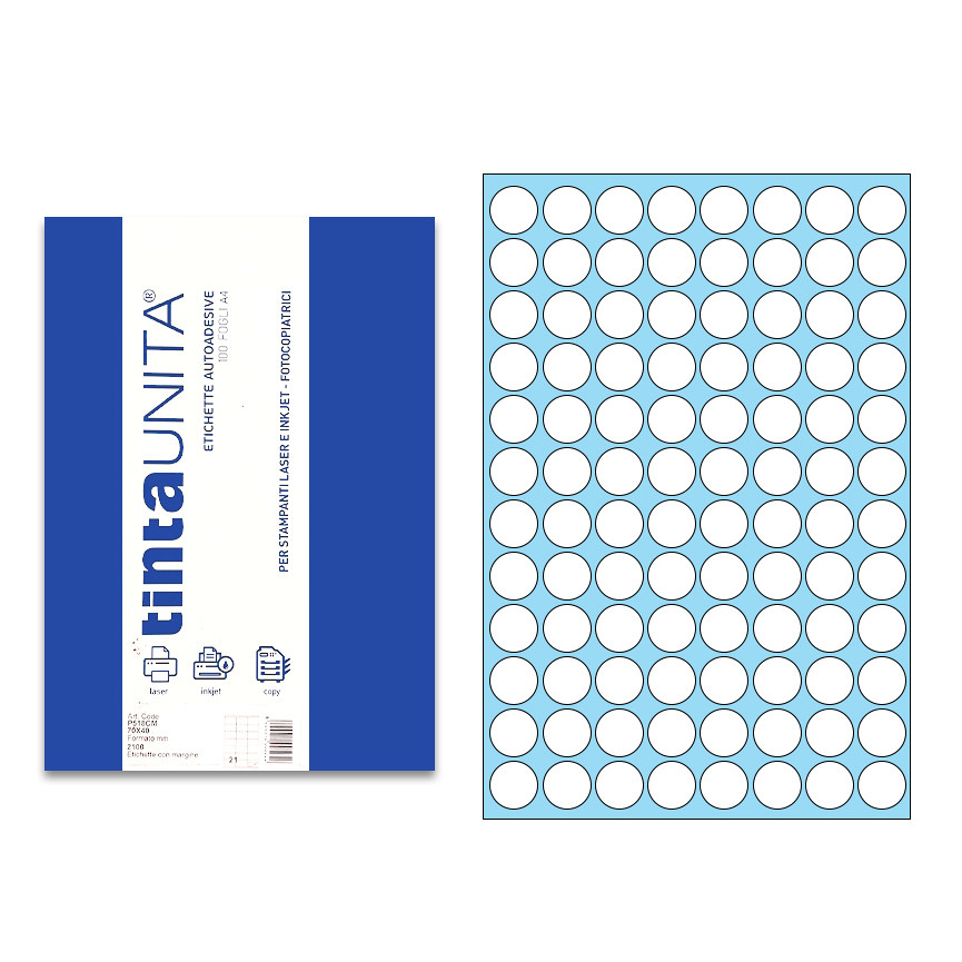 ETICHETTE A4 DIAMETRO 20 PZ8800 FG100 P300