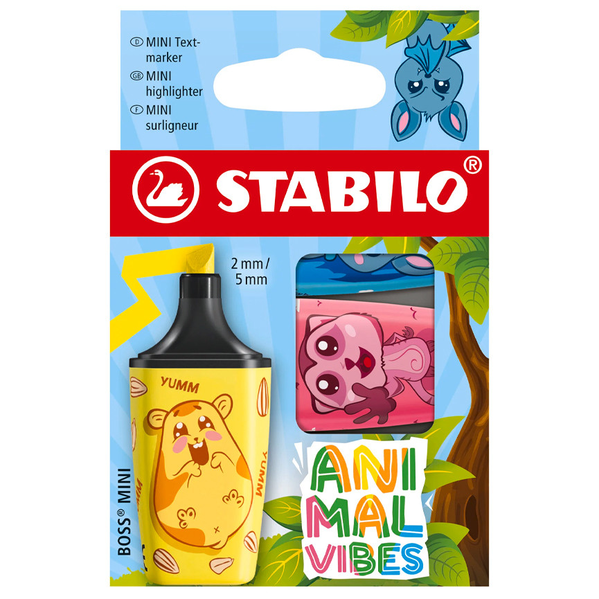 EVID.STABILO BOSS MINI ANIMAL VIBES 3COL. 07/03-73