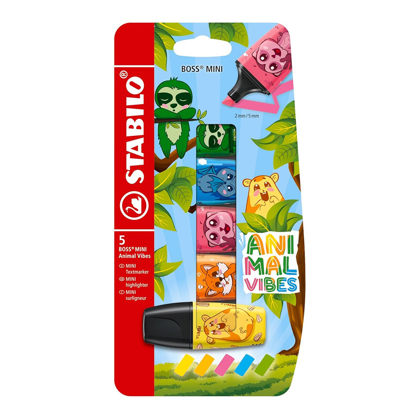 EVID.STABILO BOSS MINI ANIMAL VIBES 5COL. 62416-10