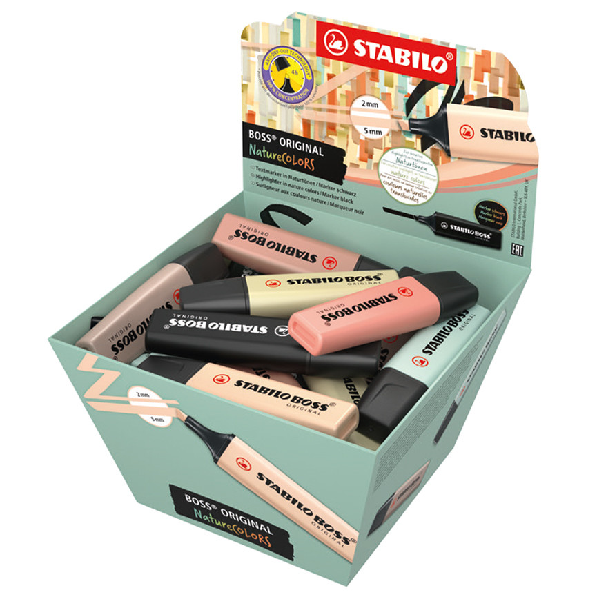 EVIDENZIATORI STABILO BOSS NATURE 24EV+6MAR.CESTIN