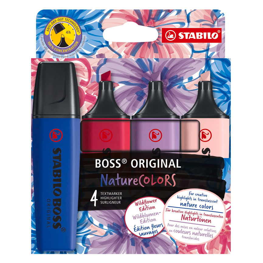 EVIDENZIATORI STABILO BOSS NATURE WILDFLOWER 4PZ