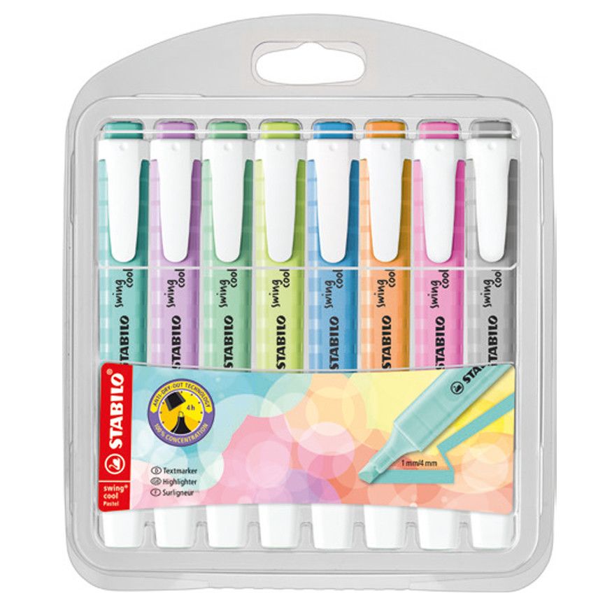 EVIDENZIATORI SWING 275/8-08-2 PASTEL BUSTA 8P NCO
