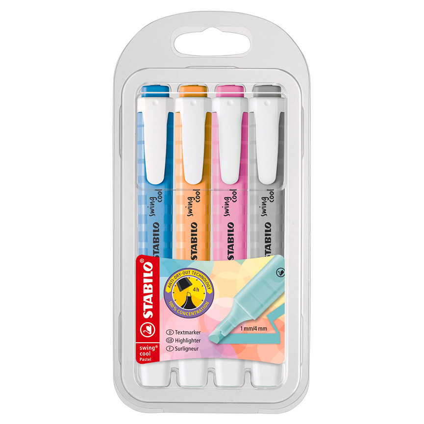 EVIDENZIATORI SWING PASTEL BS.4PZ 112/125/158/194