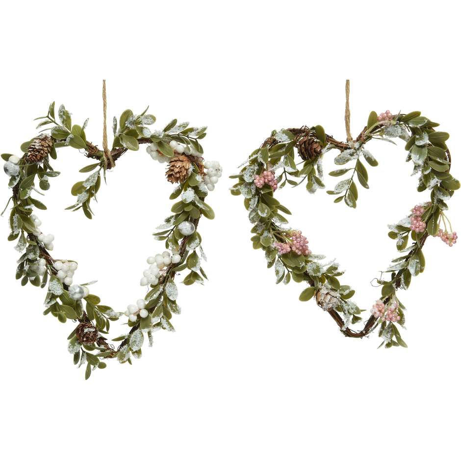 FUORIPORTA CUORI CON FOGLIE D16CM