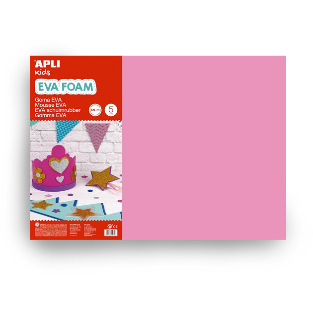 GOMMA EVA 400X600 5FG ROSA