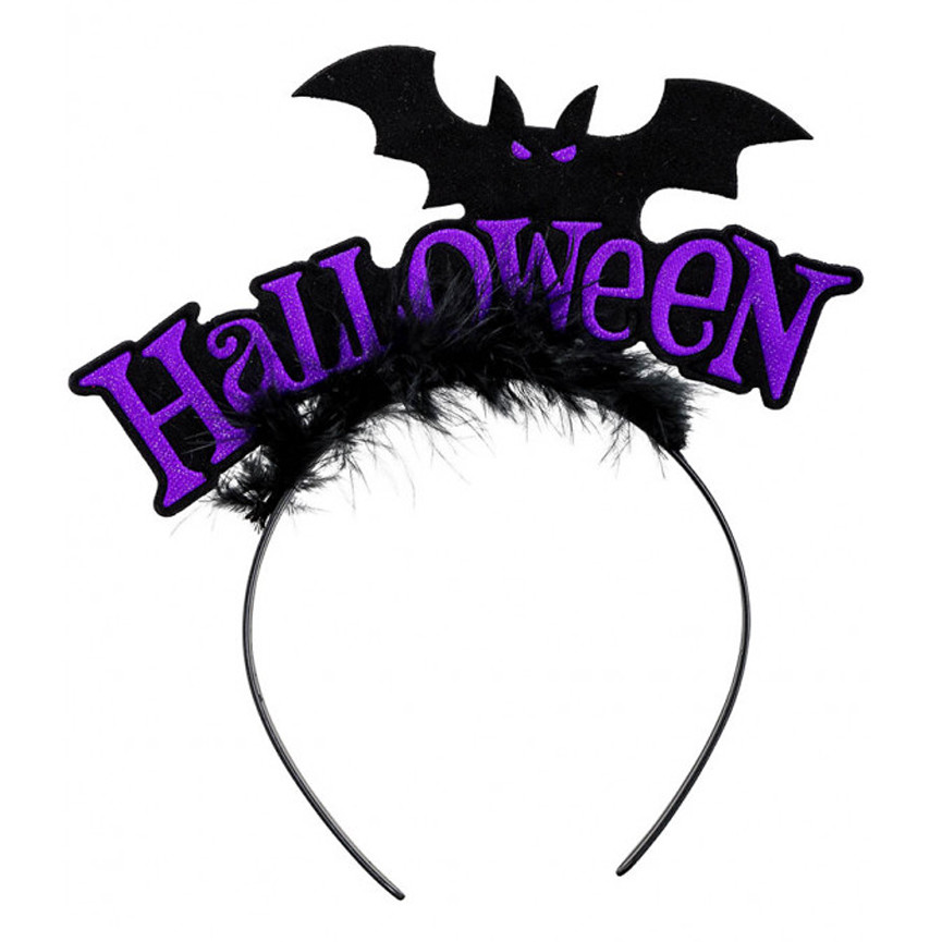 HALLOWEEN CERCHIETTO VIOLA CON PIPISTRELLO