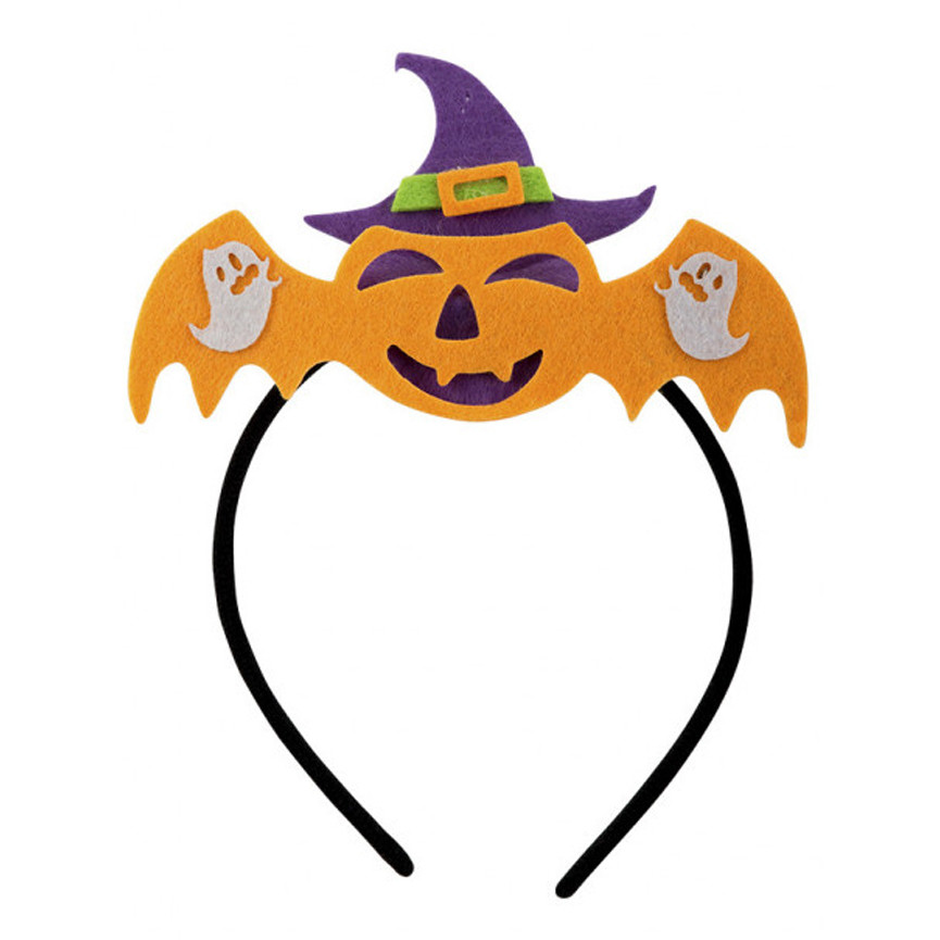 HALLOWEEN CERCHIETTO ZUCCA PIPISTRELLO FELTRO