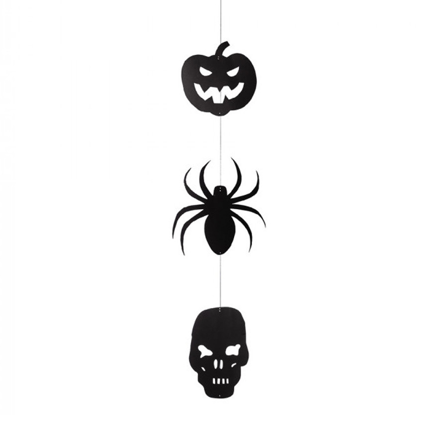 HALLOWEEN FESTONE VERTICALE NERO 3 SOGGETTI 130CM