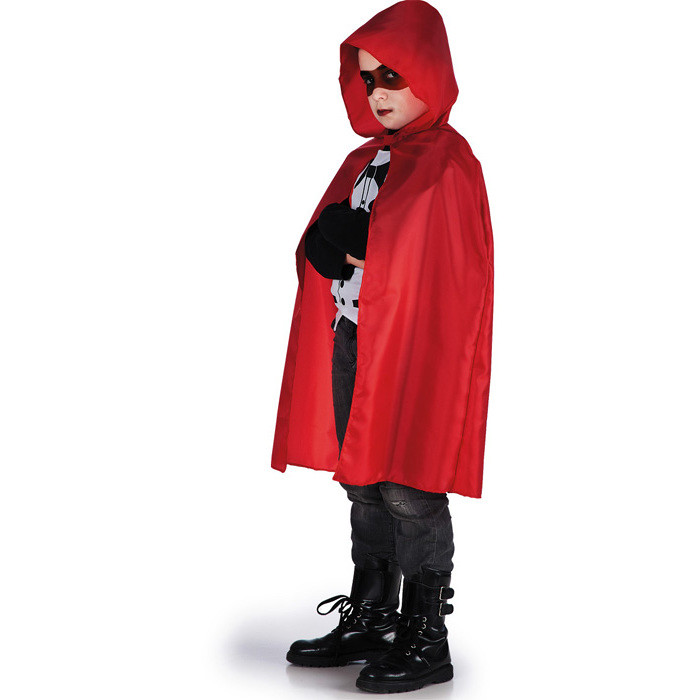 HALLOWEEN MANTELLO ROSSO CON CAPPUCCIO 80CM
