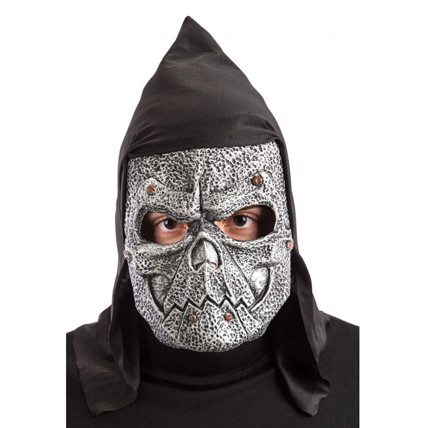 HALLOWEEN MASCHERA DEMONE IN LATTICE CON CAPPUCCIO