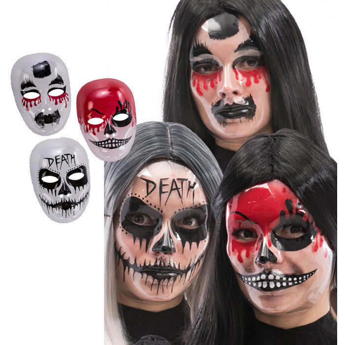 HALLOWEEN MASCHERA MEDIA PLASTICA TRASPARENTE ASS.