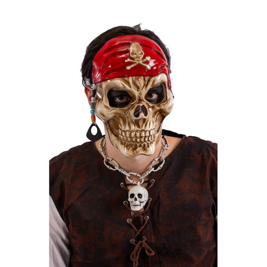 HALLOWEEN MASCHERA SCHELETRO PIRATA PLASTICA