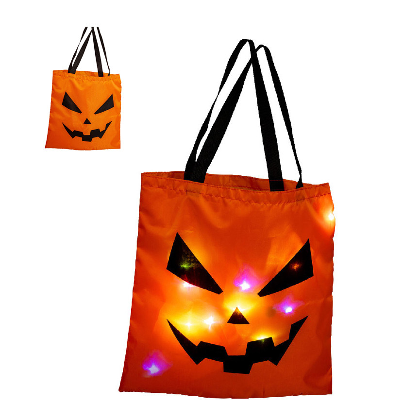 HALLOWEEN PORTADOLCI ZUCCA CON LUCI 50X32CM