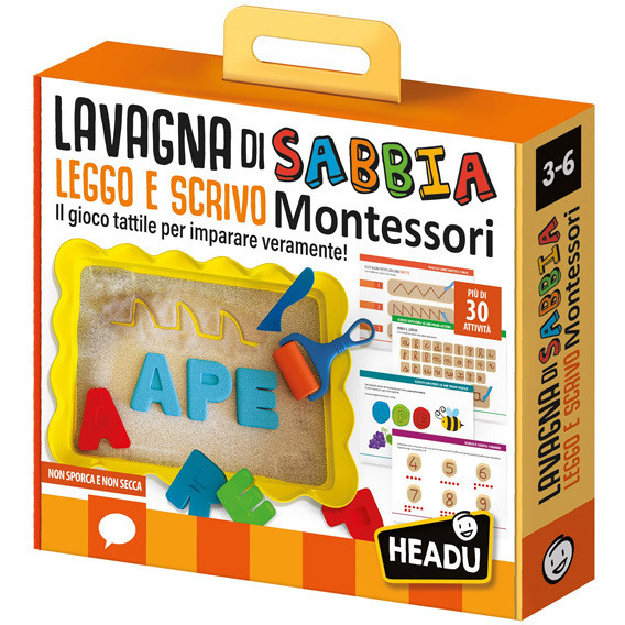 HEADU MONTESSORI LAVAGNA SABBIA LEGGO SCRIVO 3/6 ANNI