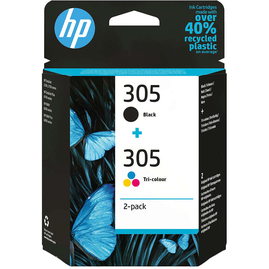 INK-JET HP 6ZD17AE 305 2-PACK TRICOL/BLK