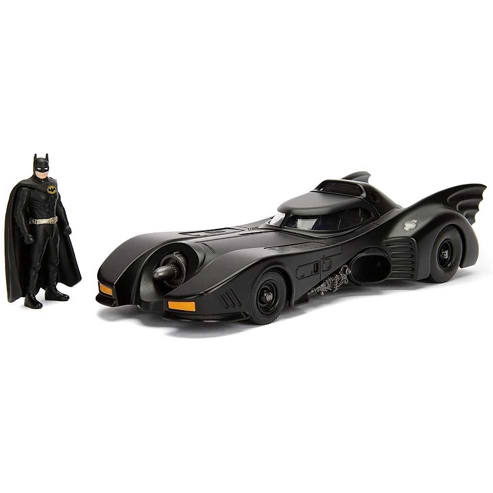 Batmobile 1989 In Metallo Scala 1:24 Con Personaggio &ndash; Jada Toys &ndash; Collezione Batman