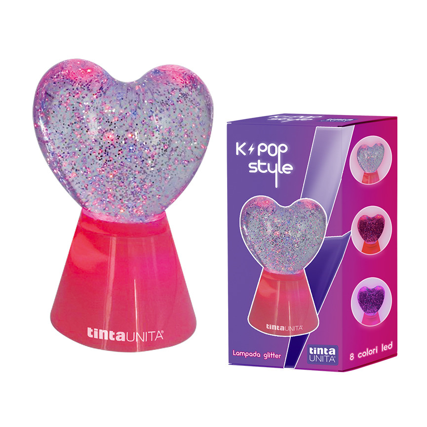 LAMPADA CUORE C/LUCE E GLIETTER USB K-POP STYLE