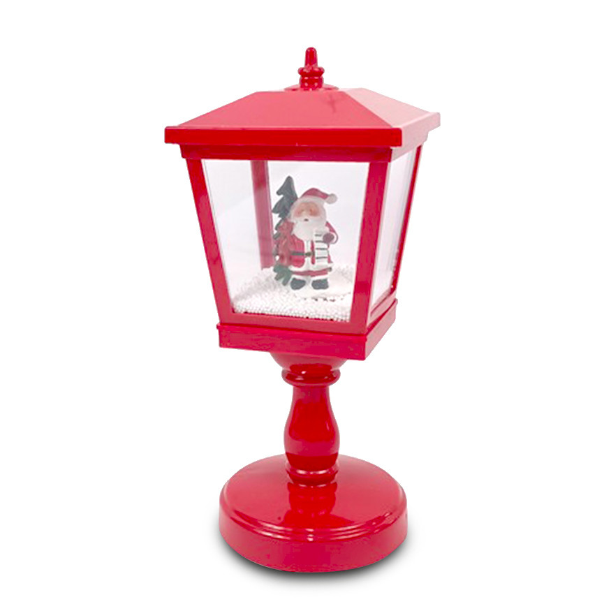 LAMPIONE ROSSO C/MOVIMENTO/LUCI PER INTERNO H32CM