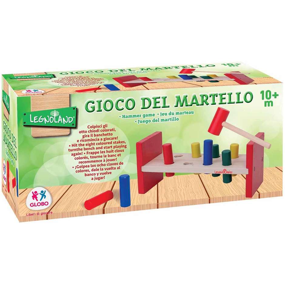 LEGNO BANCHETTO C/8 CILINDRI E MARTELLO