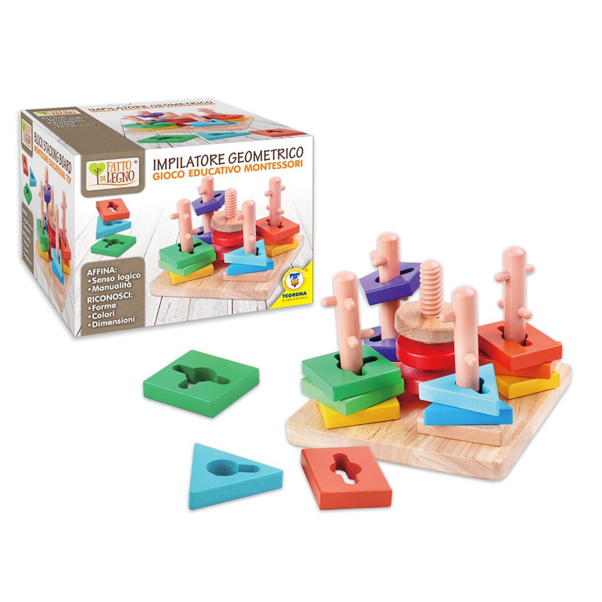 LEGNO IMPILATORE GEOMETRICO MONTESSORI