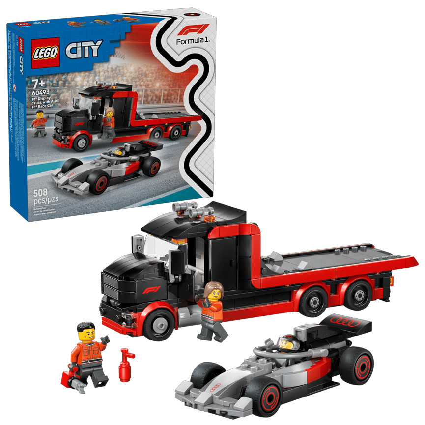 LEGO CITY DISPLAY TRUCK F1 CON AUTO DA CORSA AUDI