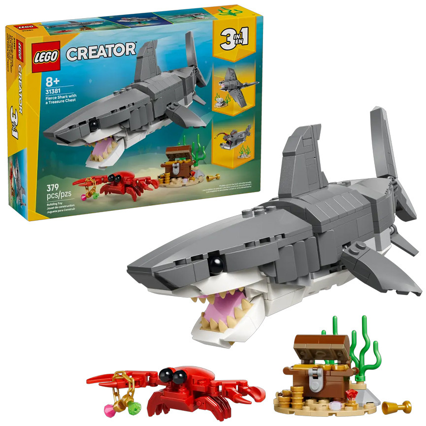 LEGO CREATOR SQUALO CON SCRIGNO DEL TESORO 31381
