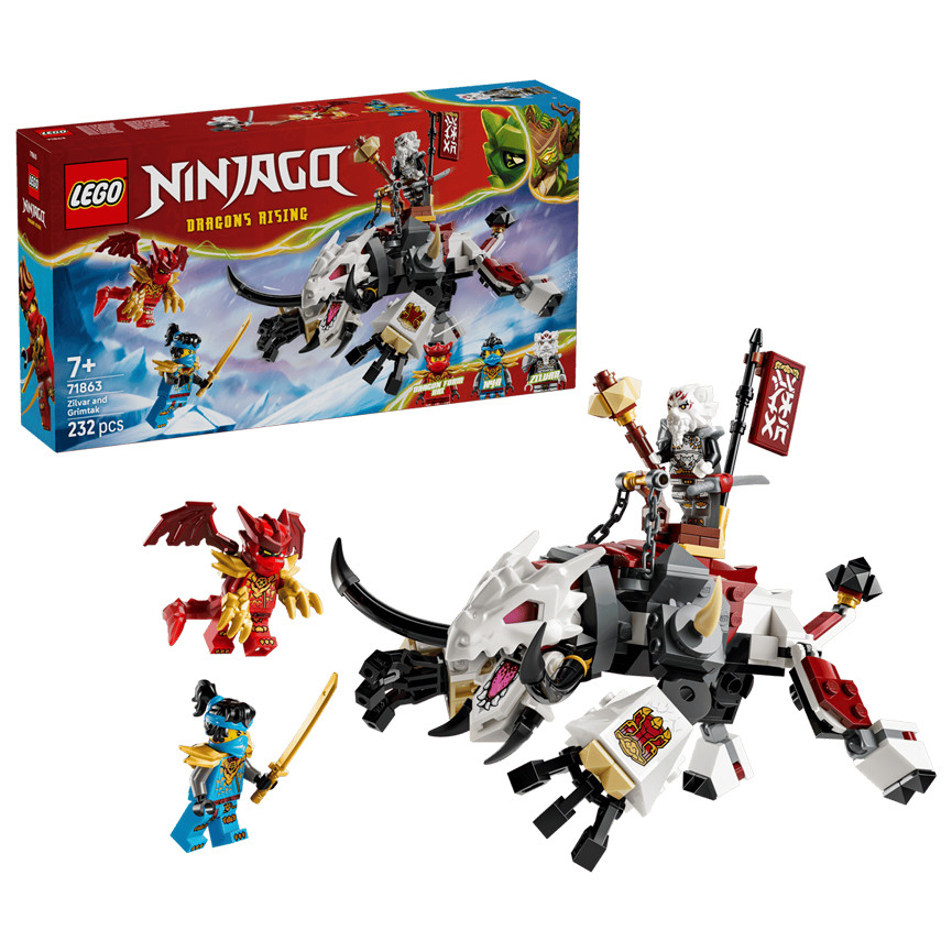 LEGO NINJAGO ZILVAR E GRIMTAK BESTIA DRAGO 71863