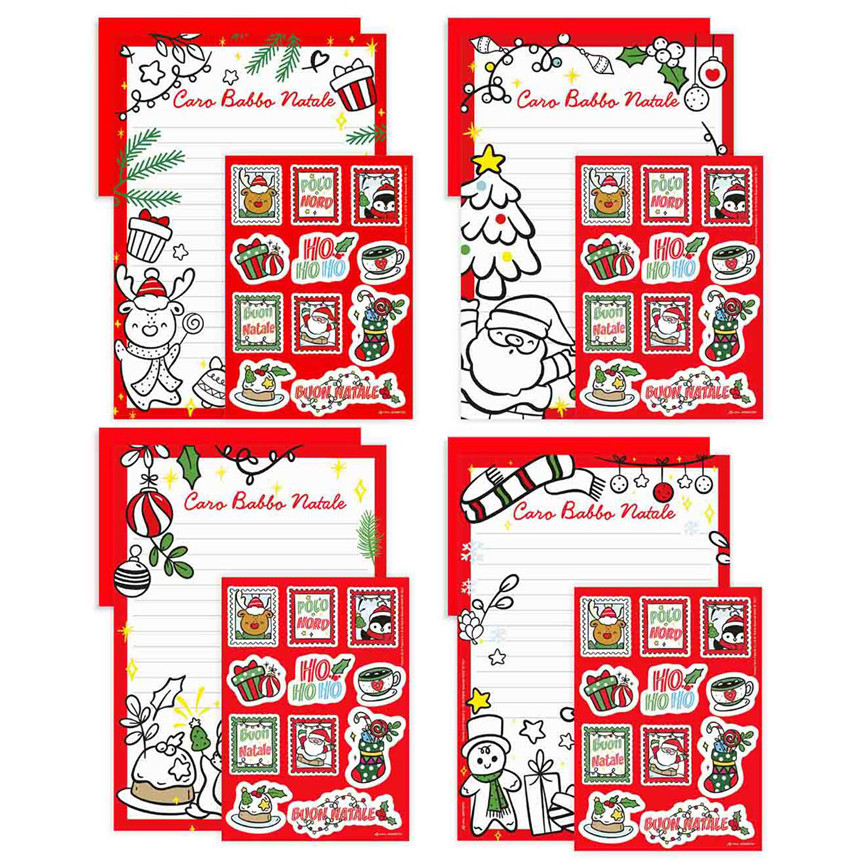 LETTERINE BABBO NATALE DA COLORARE + STICKERS