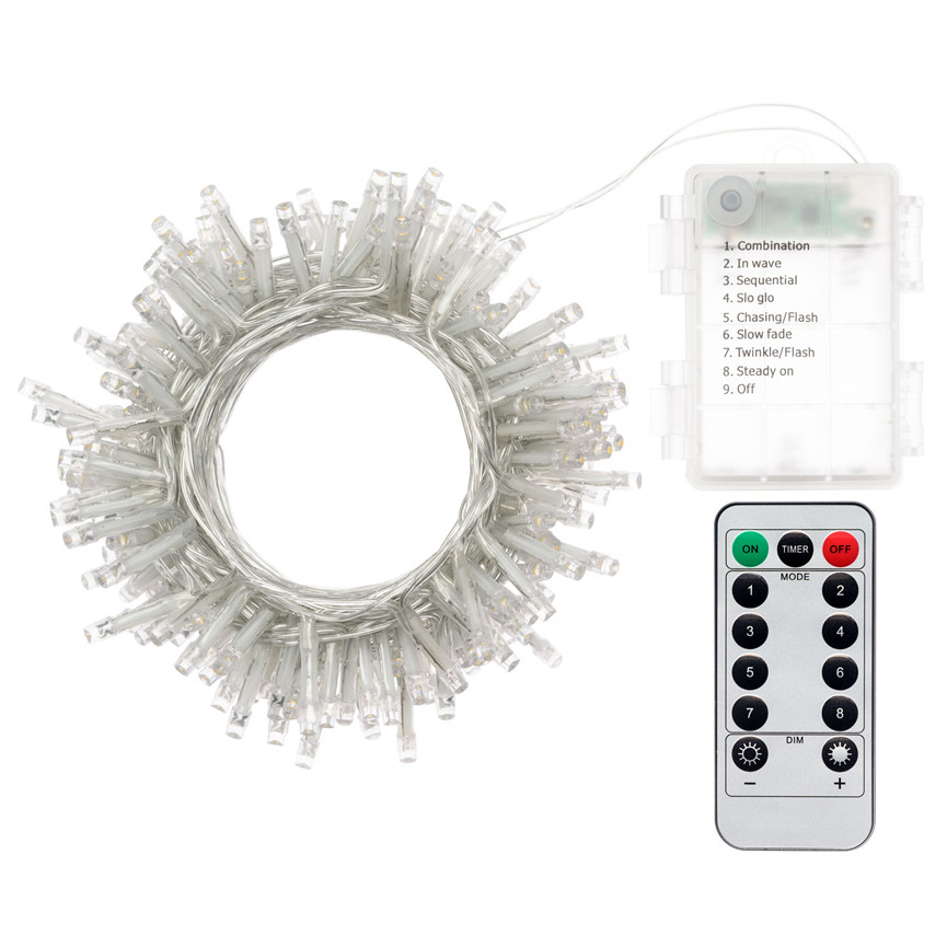 LUCI EST.LED 180 BATTER.BIA/F TIMER CAVO TRA 67301