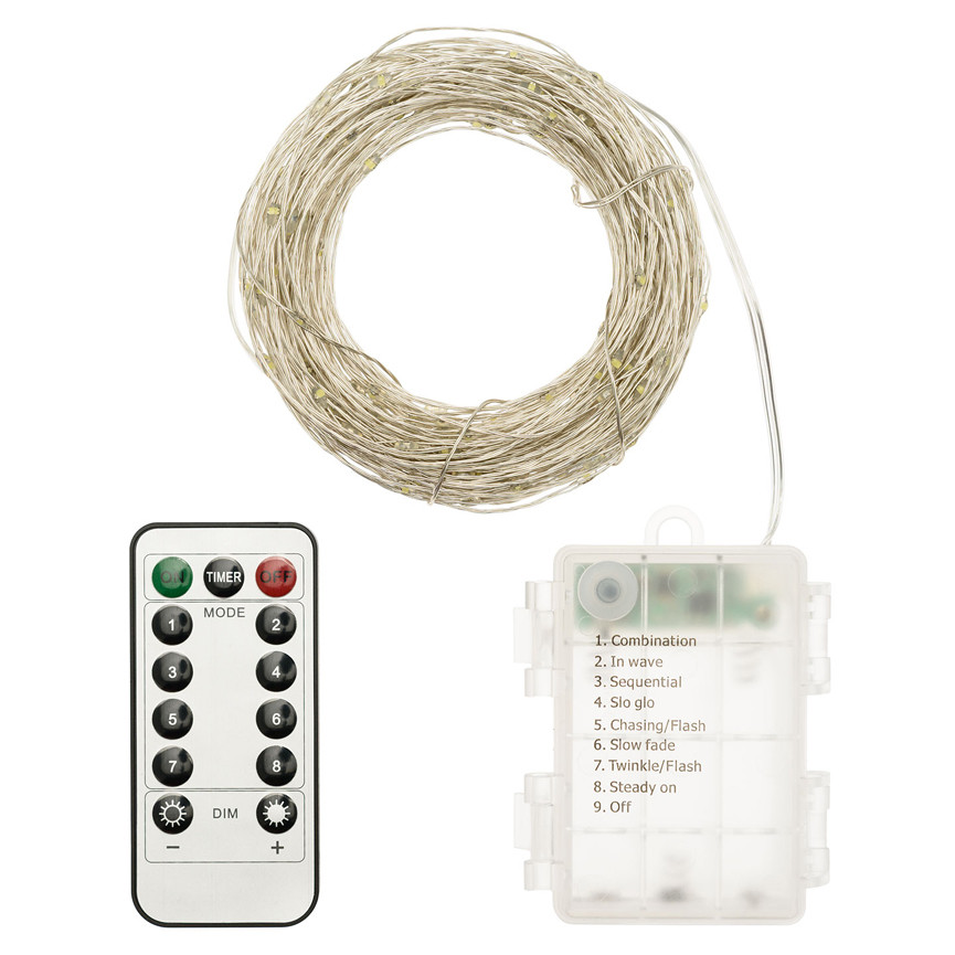 LUCI EST.LED 200 BATTER. BIA/C FILO SILVER 49512