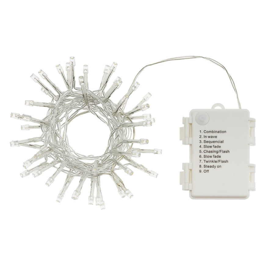 LUCI EST.LED 48 BATTER.TRA/C TIMER MEM.7GI.CAV.BIA