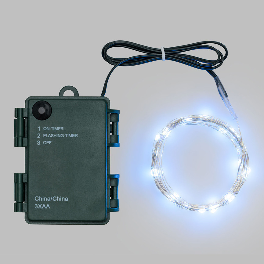 LUCI EST.LED 80 BATTER.BIA/F TIMER F.ARG 8MT 65925