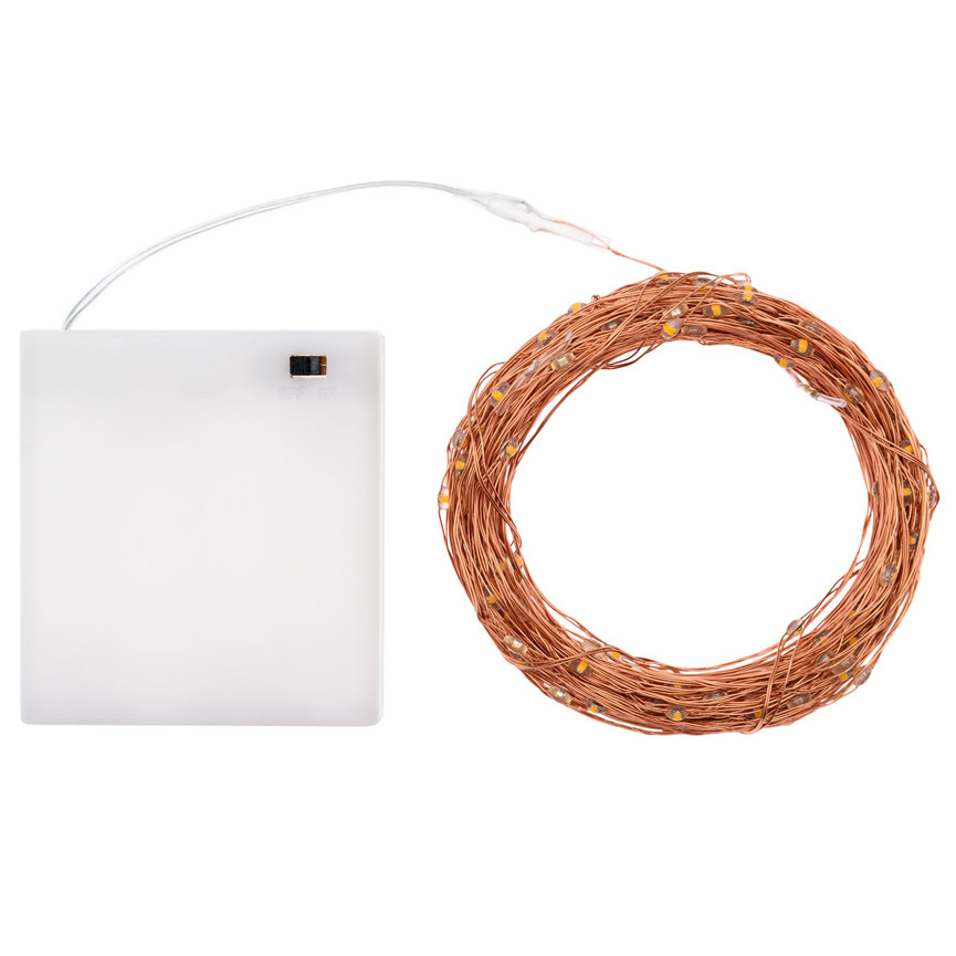 LUCI LED 140 BATTER.BIA/C 14MT FILO RAME INTERNO